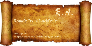 Román Aladár névjegykártya